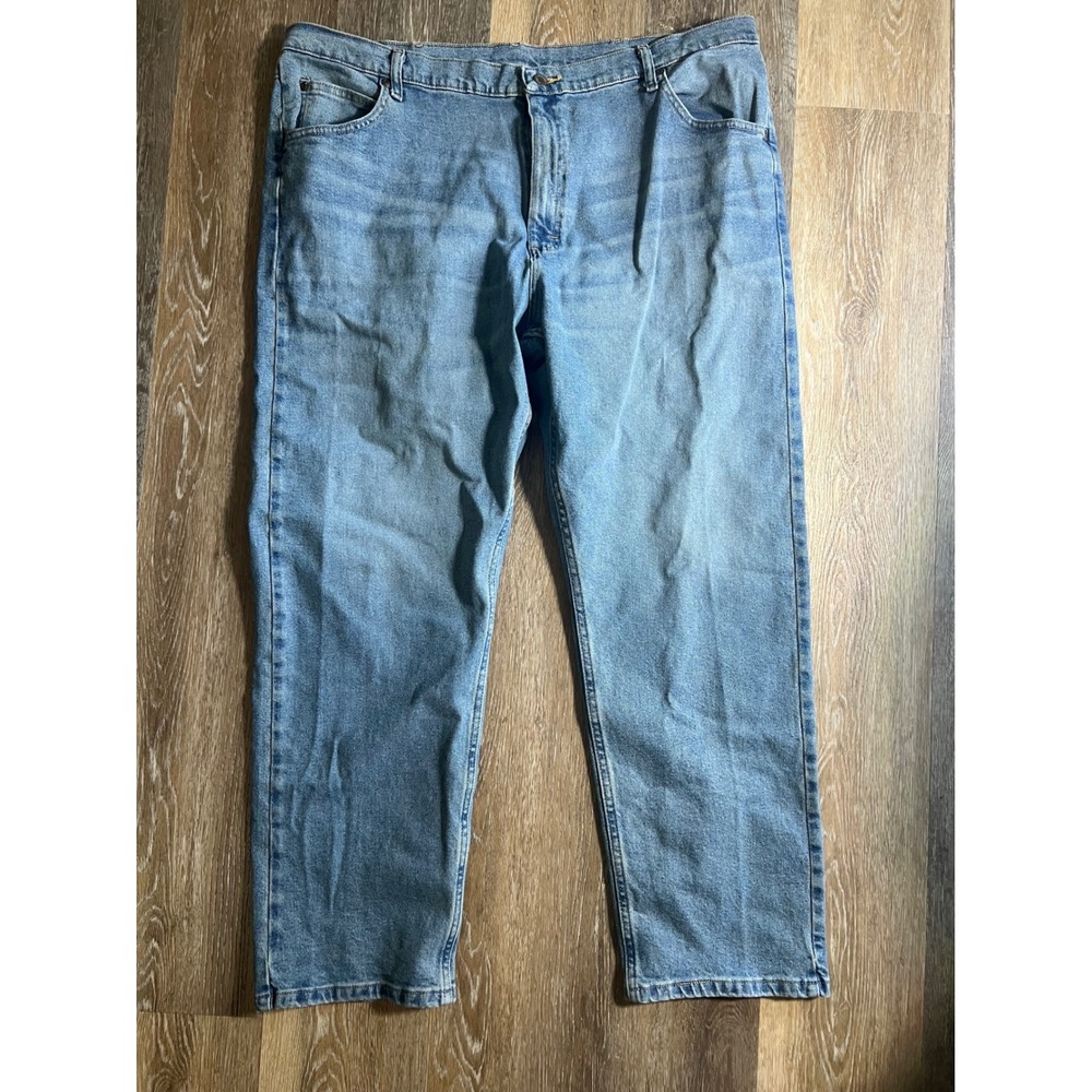Wrangler Premium Quality Mens Jeans 42x30 Light Wash Straight Leg 1097FXVBT